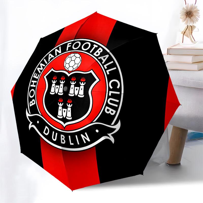 Bohemian Football Club, Dublin Automatic Opening and Closing, 8 rib Structure Portable Umbrella, Suitable for Men and Women in All Seasons