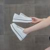 Leather Little White Shoes Women's Spring New Sports Little White Shoes Women's Versatile Thick-soled Heightening Casual Shoes Board Shoes