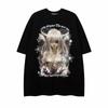 High Street Original Retro Short-sleeved Men's American Trendy Brand Hip-hop Dark Personality Printing Loose Cotton T-shirt