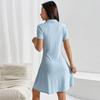 Summer New Polo Collar Women's Dress Casual Slim Solid Sweet Preppy Style Bodycon Short Skirt Fashionable Elegant A-line Dresses