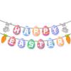 Creative Easter Party Decorations Cute Happy Easter Decor Handmade Rabbit Egg Banner  Cake Supplies