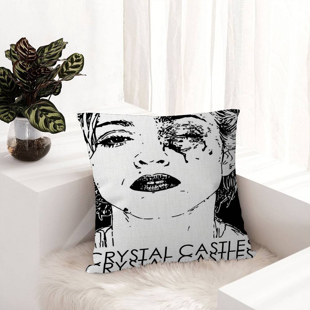 Band C-Crystal Castles Cushion Cover Polyester Sofa Cushions Decorative Throw Pillows Home Decoration Pillowcover