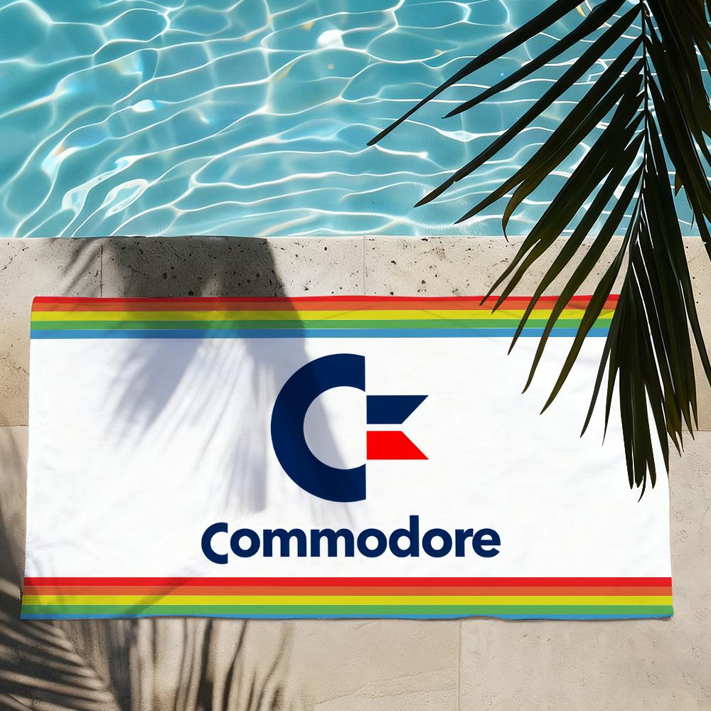 Fashion C-Commodore 64 logo Towel Quick Dry Absorbent Beach Towel for Sports, Fitness, Swimming and Outdoor Activities
