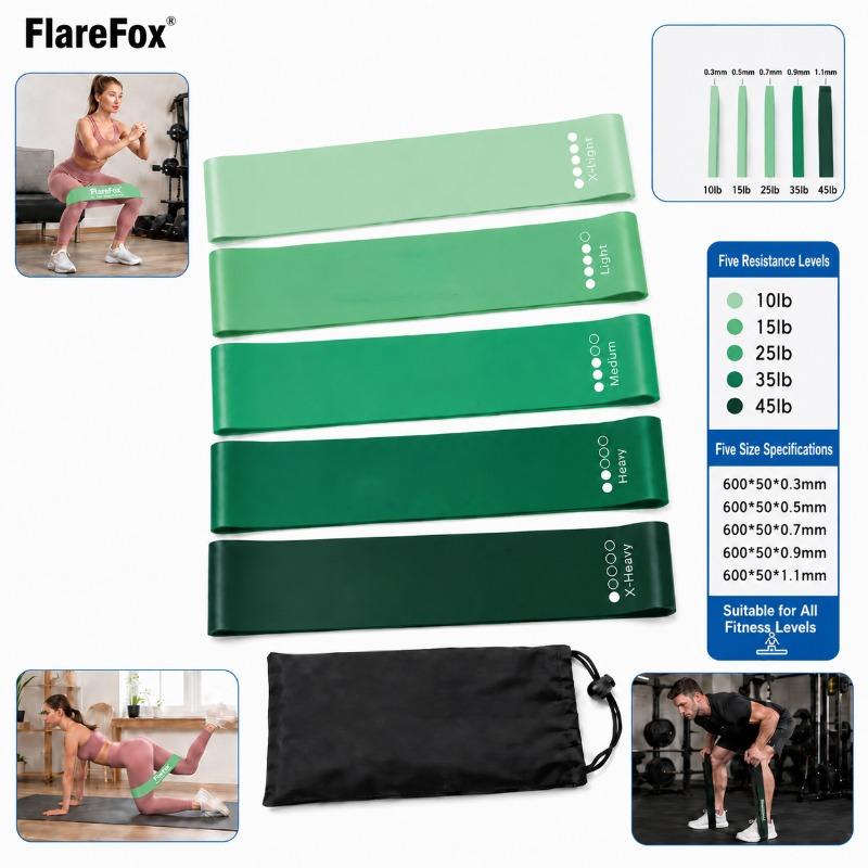 FlareFox Hip Resistance Bands Fitness Set Strength Agility Training Rehabilitation Muscle Exercises Yoga Home Gym Equipment 3