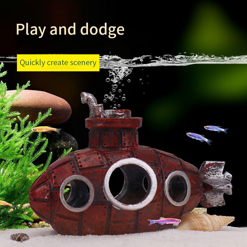 Resin Submarine Ornaments Fish Shrimp Shelter Cave Landscaping Accessories for Aquarium Fish Tank Decorations
