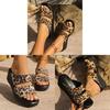 Sandale plate cu imprimeu leopard pentru femei, de vară, confortabile, cu talpă de cauciuc, încălțăminte casual