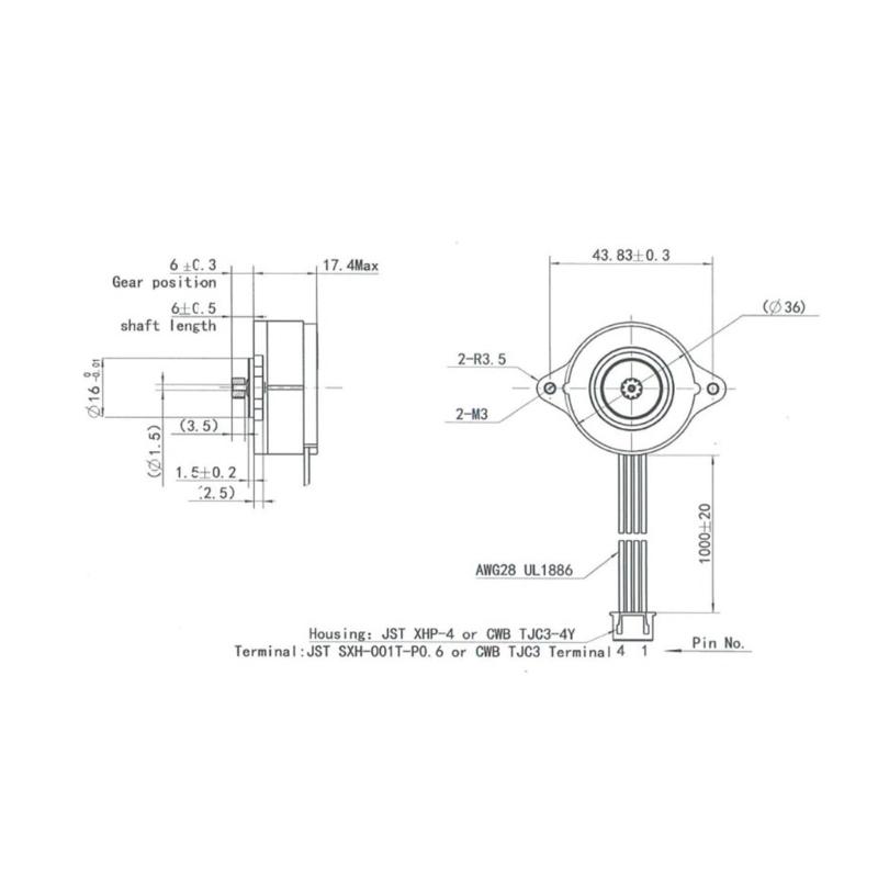 Metal 8 Toothed CSE14HRA1L410A-02 NEMA14 36 Stepper Motor 8 Teeth for 3D Printers
