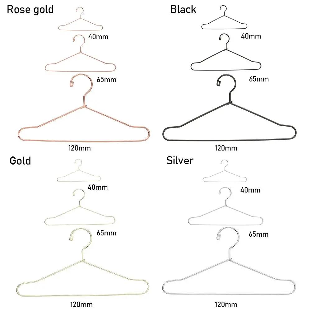 10pcs Dollhouse Furniture Decorations Cute 1/6 Doll Metal Dress Clothes Hanging Mini Hangers Doll Accessories