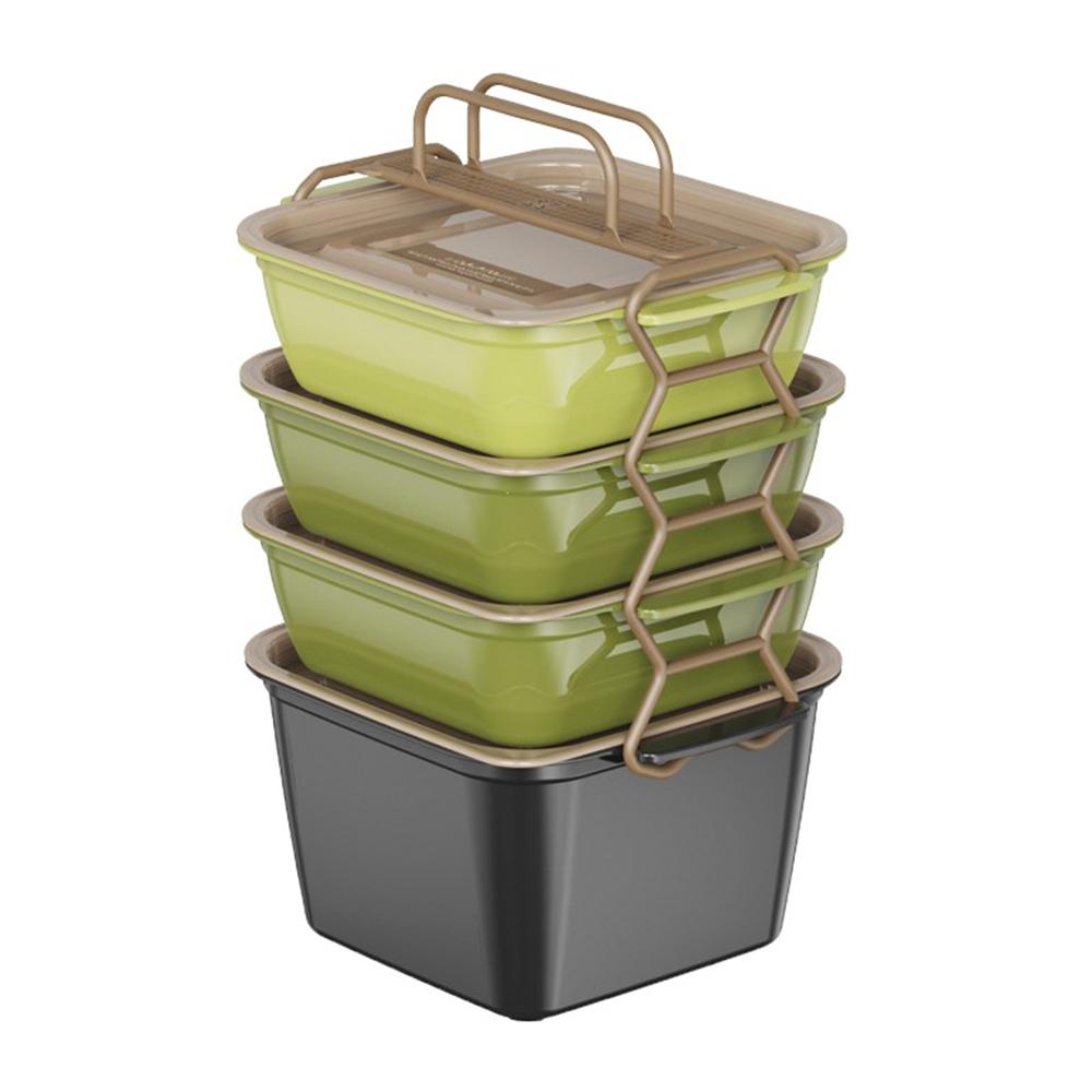 Bento Box Portable Folding Outdoor Picnic Box - Multi-Function Food-Grade Lunch & Fruit Container Leak-Proof & Microwave