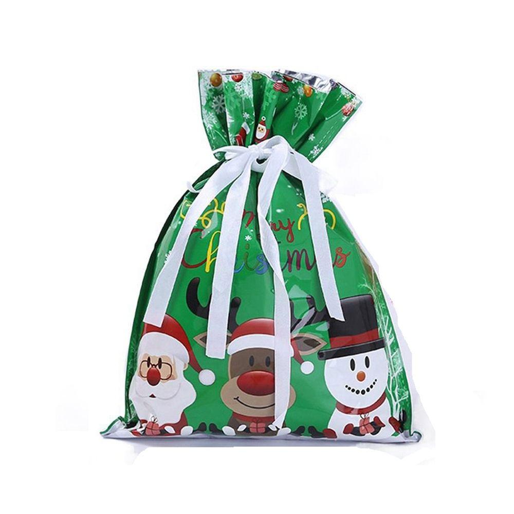 Gold Drawstring Snowman Elk Snowflake Goods Candy Wrapping Gift Bag Packaging Bag Christmas Gifts