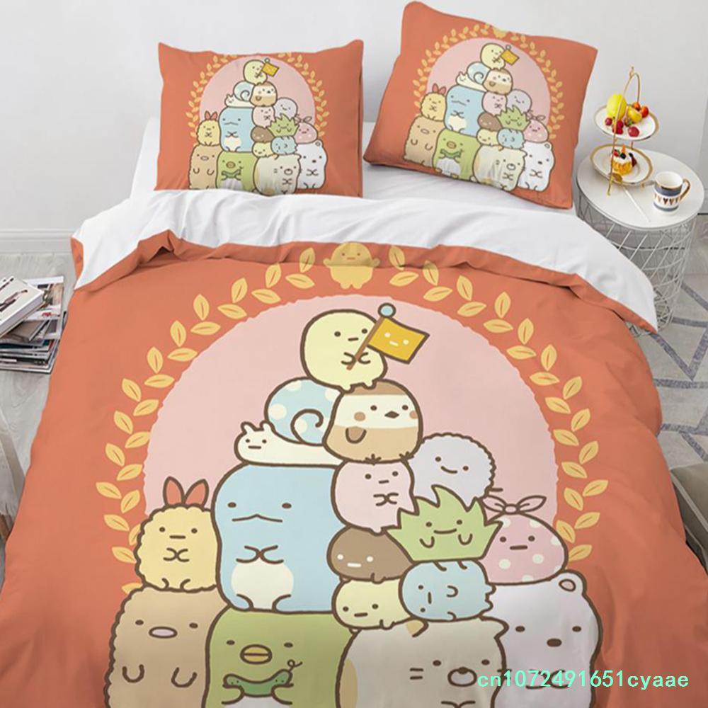 Cartone Animato Giapponese Sumikko Gurashi Anime Set Biancheria da Letto Kawaii Carino Sumikkogurashis Copripiumino Coperta Federa Matrimoniale King