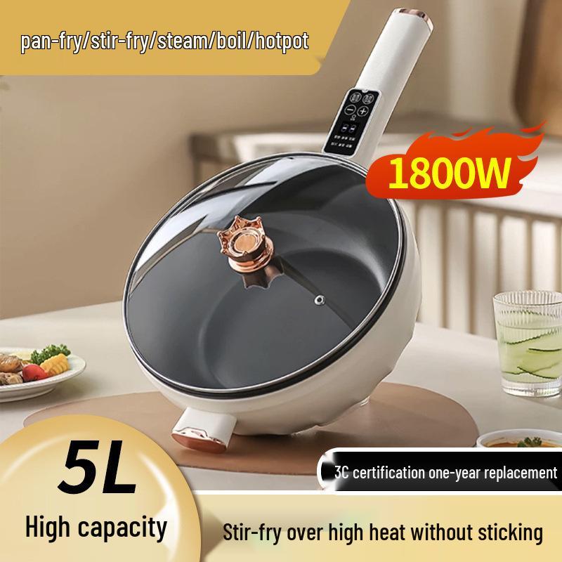 Patelnia elektryczna o dużej pojemności i garnek do użytku domowego