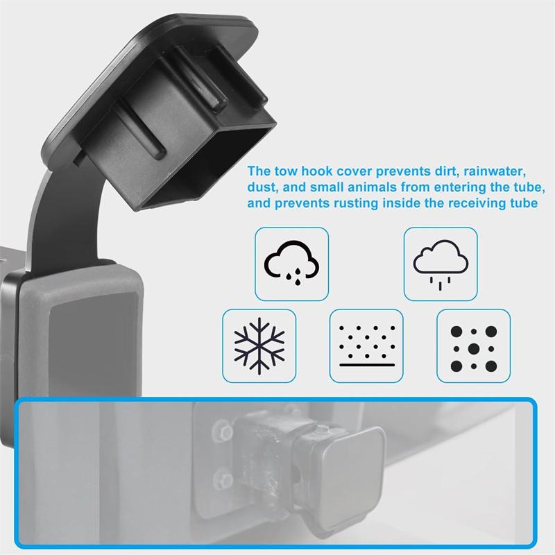 Trailer Hitch Cover 2-Inch Waterproof Towing Hitch Covers Uni-versal Plug Tube Cap Protector Automobile Exterior Car Accessories