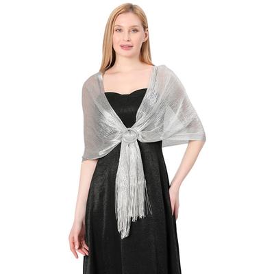 Wedding Party Sparkling Metallic Scarf Bridesmaid Shiny Shawls Fashion Evening Dresses Shawl