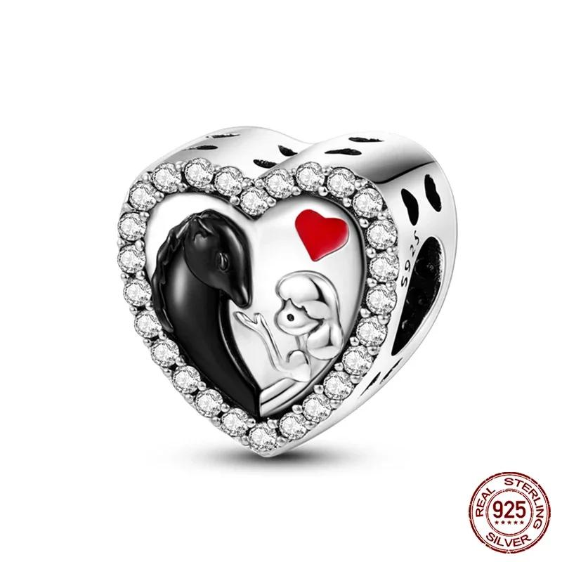 New Copper Romantic Heart Series Charms Beads Fit Original Bracelet Diy Mother'S Day Jewelry Gifts