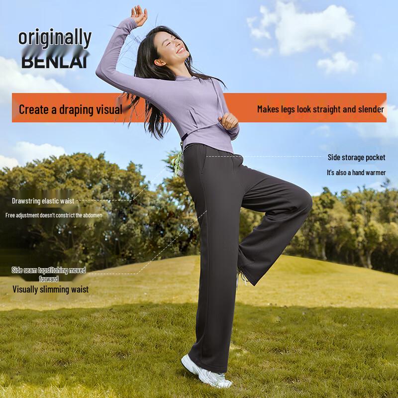 BENLAI Women's Thermal Fleece-Lined Anti-Static Straight Leg Casual Pants