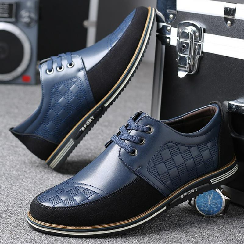 Men Dress Shoes Business Shoes British Style Soft Sole Men Leather Shoes Plus Size Casual Shoe Oxfords Designer Lace-up Men Shoe