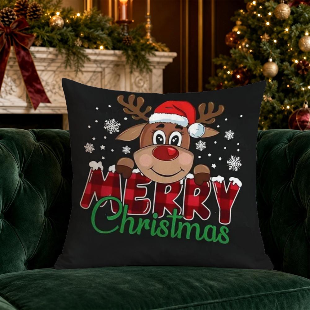 Christmas Themed Pillow Covers Pattern Cushion Cover Suitable for Sofa Bedroom Car Pillow Cover