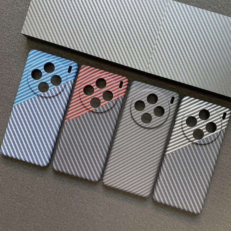 Original Funda For Vivo X100 Pro X100 Ultra Case Carbon Fiber Texture Matte Hard Cover For Vivo X100s X200 Pro X90 Plus Bumper