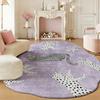 Tappeto Viola Decorazione Camera da Letto Forma Irregolare Tappeto Morbido e Soffice per Studio Tappeto Spesso in Peluche Tappeti con Fantasia Leopardata per Soggiorno