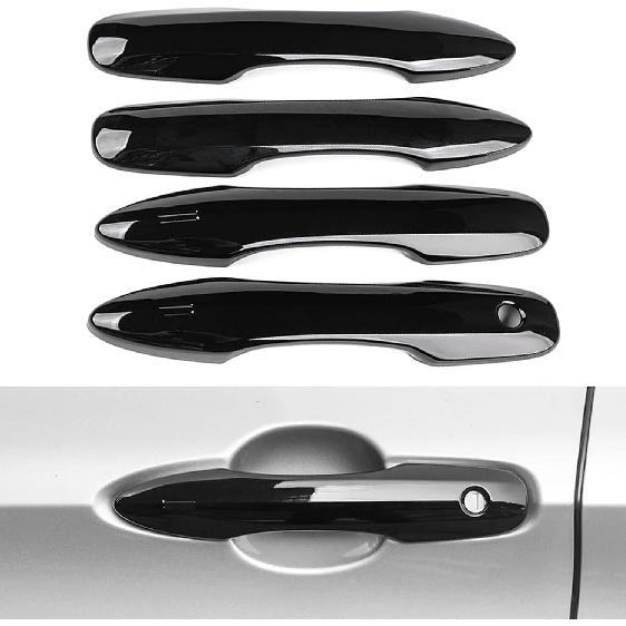 Snap-on Door Handle Cover for Toyota Camry 2018-2025 Door Handle Protectors for Corolla 2020-2025 Accessories(Glossy Black)