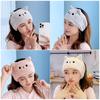 Cartoon Animal Cat Ear Hair Tie, Face Wash Headband, Girls' Makeup Remover Hair Cover, Coral Velvet Postpartum Headscarf