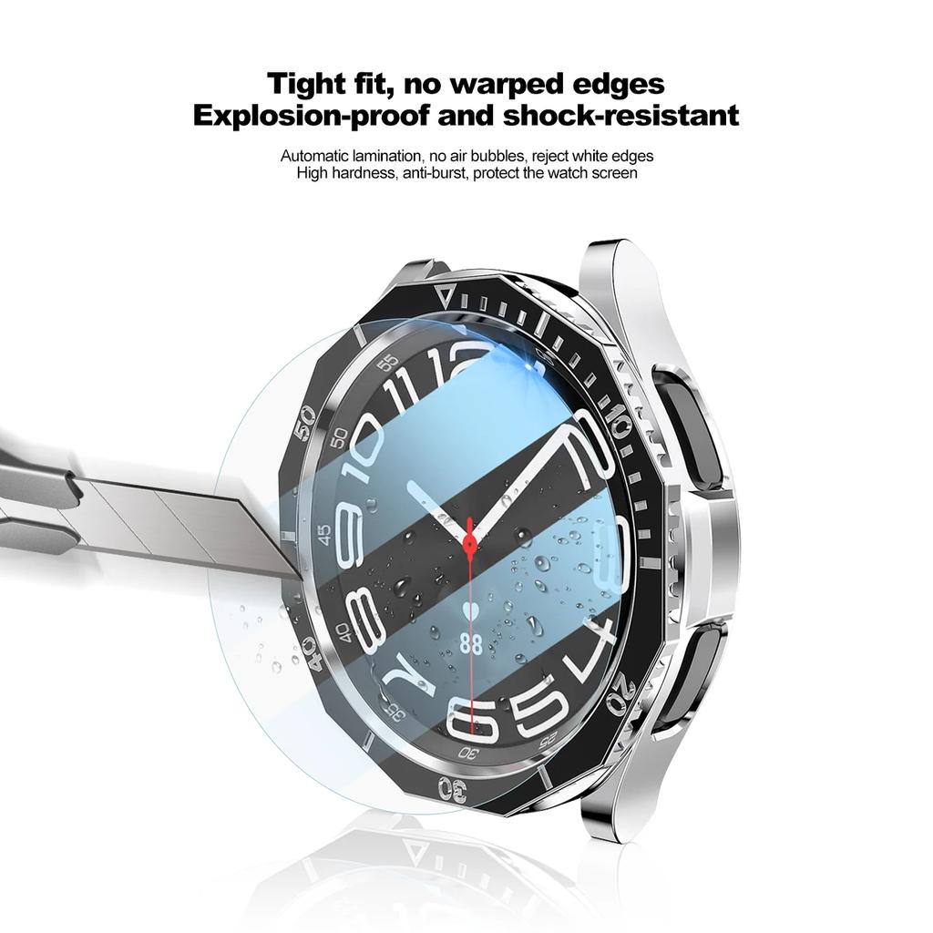 3 In 1 Case+Bezel Ring+Glass Film For Samsung Galaxy Watch 6 Classic 47MM 43MM Screen Protector Galaxy Watch 6 Classic Bumper
