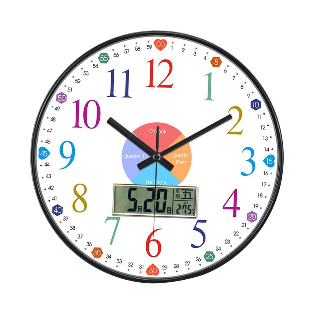 Learning Clock for Kids 12 Inch for Boys and Girls Room School Kids Room