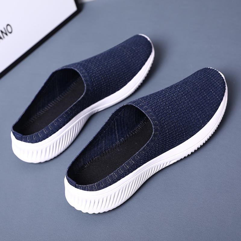 Summer Mesh Men Casual Shoes Breathable Half Loafers Indoor Slippers Women Flats Comfortable Couple Sneakers