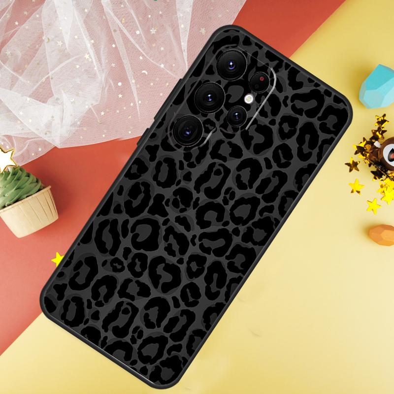Leopard Print Black Cheetah Pattern Phone Case For Samsung Galaxy S25 FE S23 S21 S20 S22 S24 S26 Ultra S10 S26 Plus Cover Coque