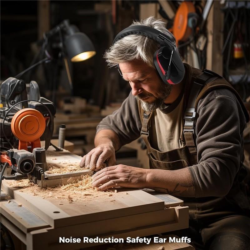 Noise Reduction Ear Muffs NRR 28dB, Hearing Protection for Adults Kids Autism, Sound Proof for Shooting Mowing Construction