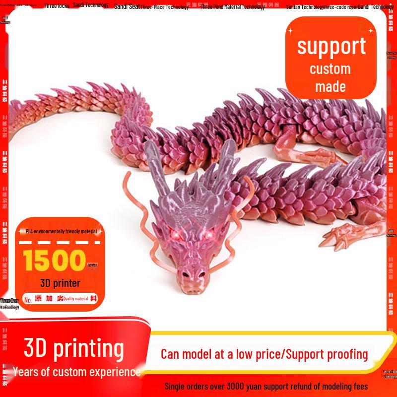 3D Printed Chinese Dragon Egg Ornament Toy Figurine Gift Craft