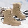 Mens High-top Winter Boots Retro Combat Boots Outdoor Boots Wear-resistant Snow Boots