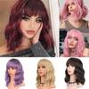 Ženy Dámy Barevné krátké Kudrnaté vlasy Přirozený Bob ofina Vlnité vlasy Cosplay paruka pro Dámy Módní Krátké vlasy Přirozená Paruka s plnou pokrývkou hlavy GZW