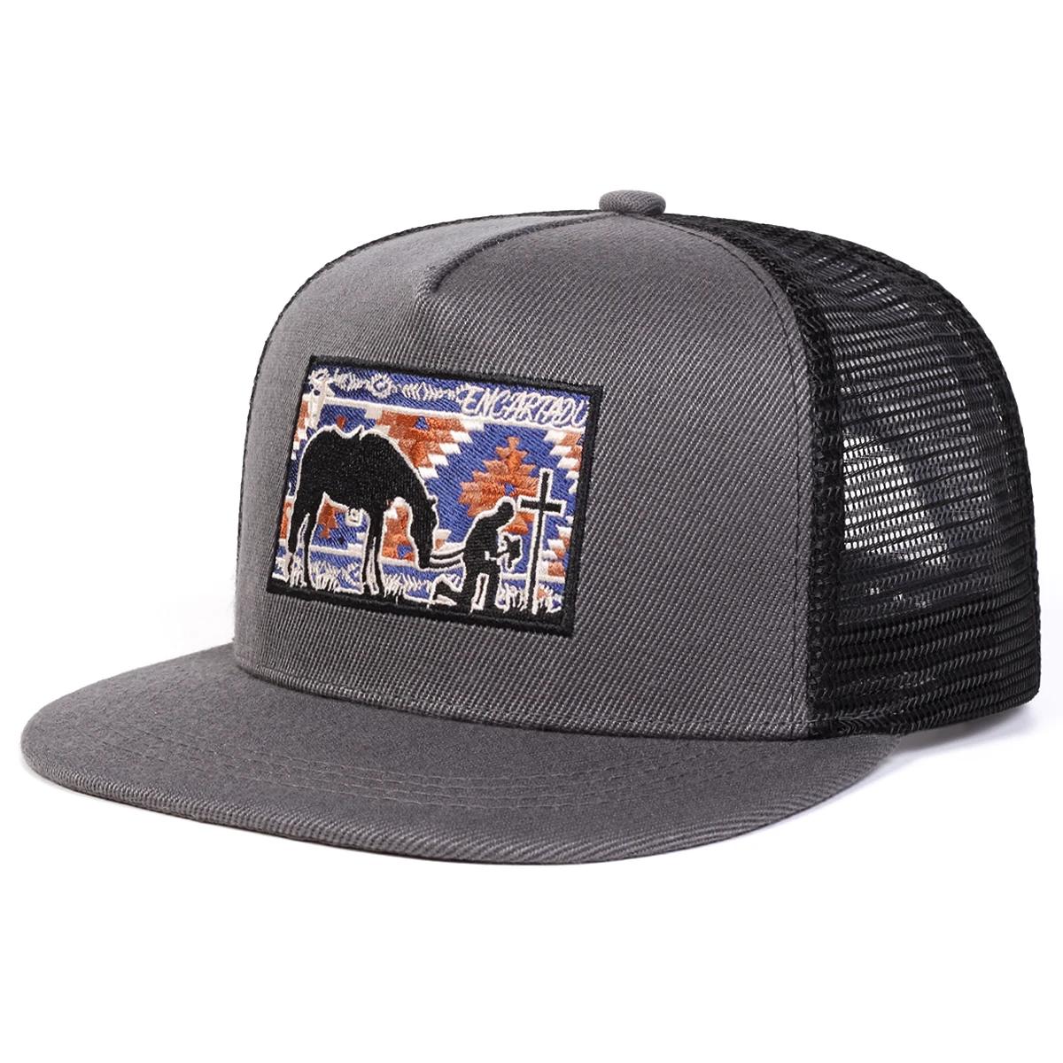 

Unisex Horse Cross Embroidery Hip-Hop Net Hats Spring Summer Outdoor Adjustable Casual Baseball Caps Sunscreen Hat Sports Cap