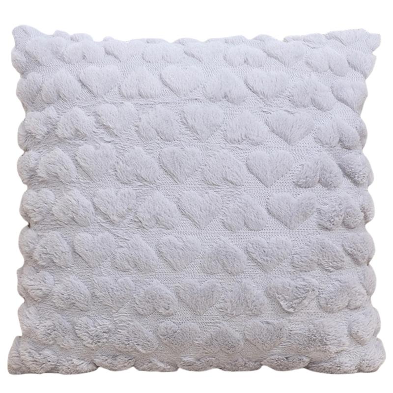 

Love Heart Throw Pillow Cover, Comfortable Touch Sofa Cushions Cover Easy Cleans for Bedroom Sofa Office серый