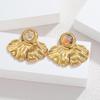 18K Gold Ginkgo Leaf Earrings - Stainless Steel, Personalized Creative Design, Light Luxury Elegant Feel
