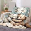 1pc Bear Printing Lightweight Flannel Blanket, Comfortable and Warm Blanket, for Camping Sofa Bed and Couch Office, Gift