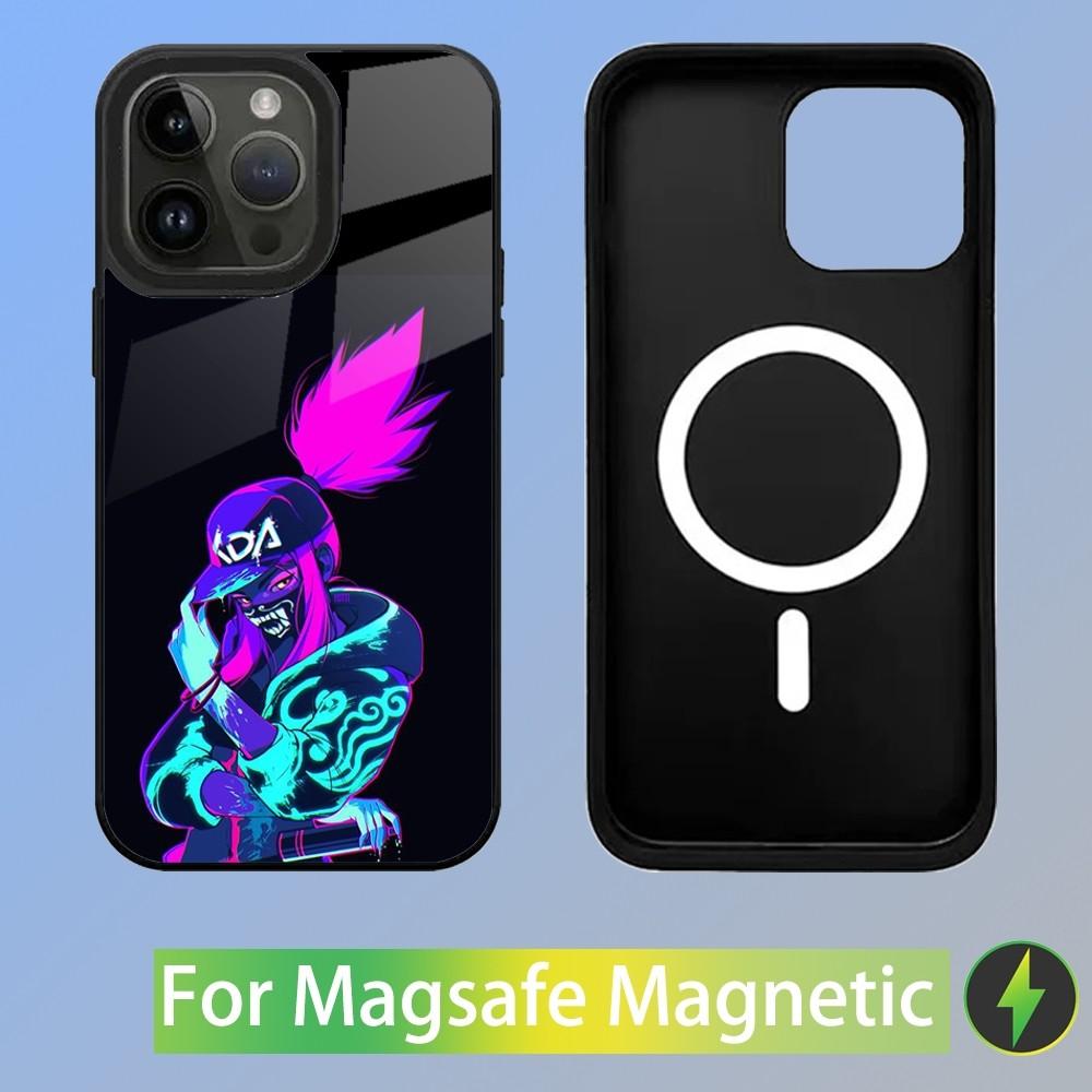 LOL-L A-Akali kda Game Phone Case For iPhone 15,14,13,12,11,Plus,Pro,Max Mini Magsafe Magnetic Wireless Charging