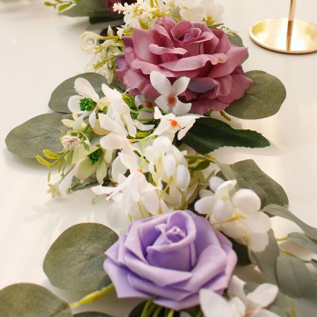 Umělý věnec ratan Faux eukalyptové listy vinná réva Falešná závěsná květina pro svatební oblouk Domácí dekorace 2m Modrá