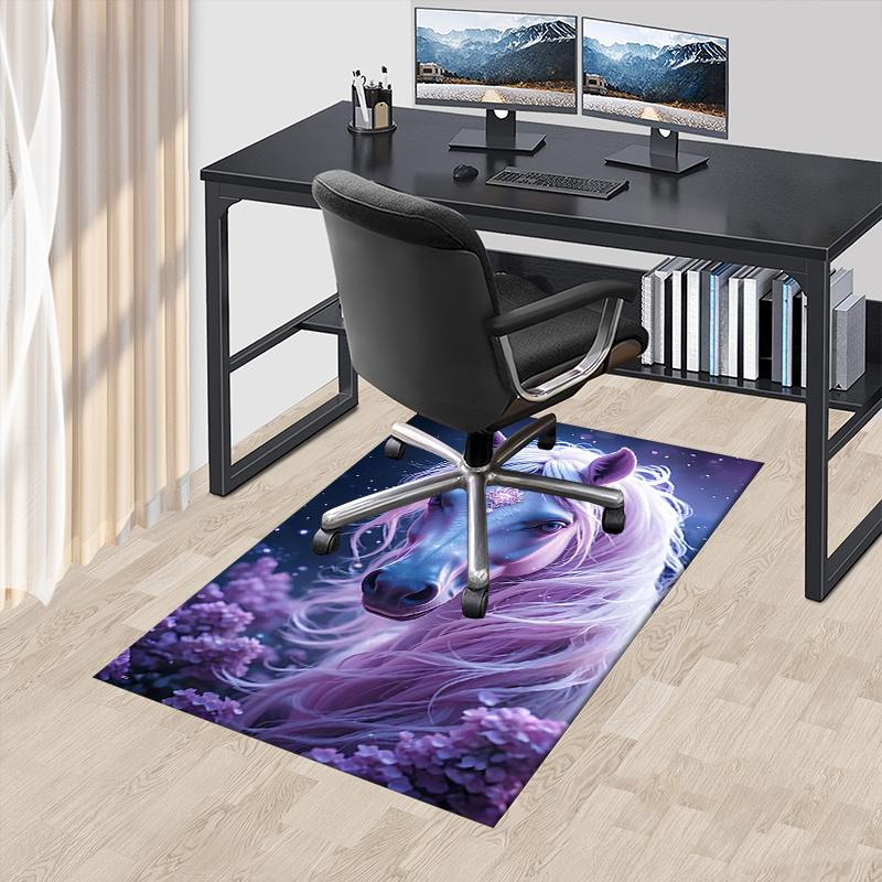 Charming Fantasy Horse Chair Mat Office Carpet, Oversized Rug for Home Decor, Sofa Mat, Desk Protect