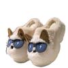 Lightning Dog Cartoon Plush Warm Cotton Slippers Winter Warm Home Indoor Cute Eye Dog Non-slip Cotton Shoes