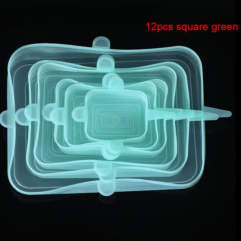 6/12Pcs/Lot Silicone Stretch Lids Universal Taper Pot Bowl Food Wrap Sealed Cover for Kitchen Cookware