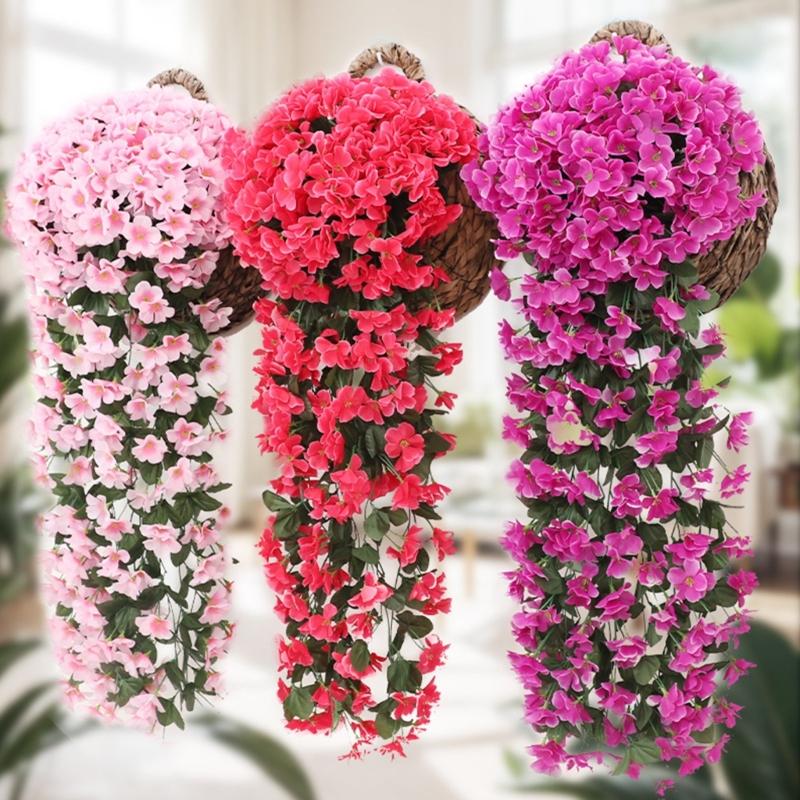 Realistic Silk Plastic Violets Wall Mounted Floral Display Maintenance Frees Indoor Decorative Flower Accessory