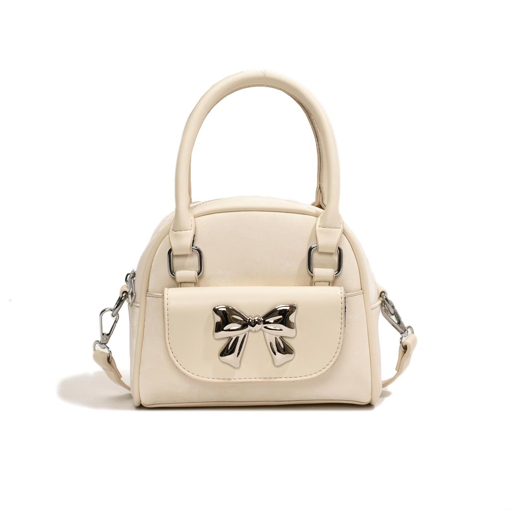 Fashionable Bow Decoration Small Bag for Women Hand Designer Luxury Brand PU Leather Shoulder Bag Lady Solid Color Crossbody Bag