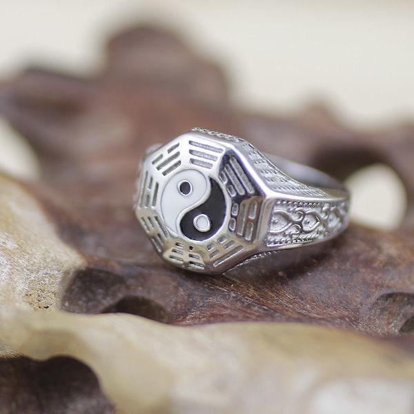 1Pc  Ethnic Style Chinese Style Retro Dripping Oil Yin Yang Gossip Male Ring