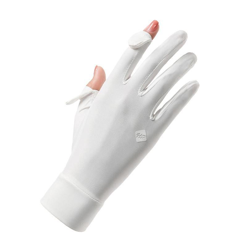 UV Protection Driving Gloves Women Lightweight Ice Silk Long Finger Anti-Slip Touchscreen Compatible Outdoor Cycling