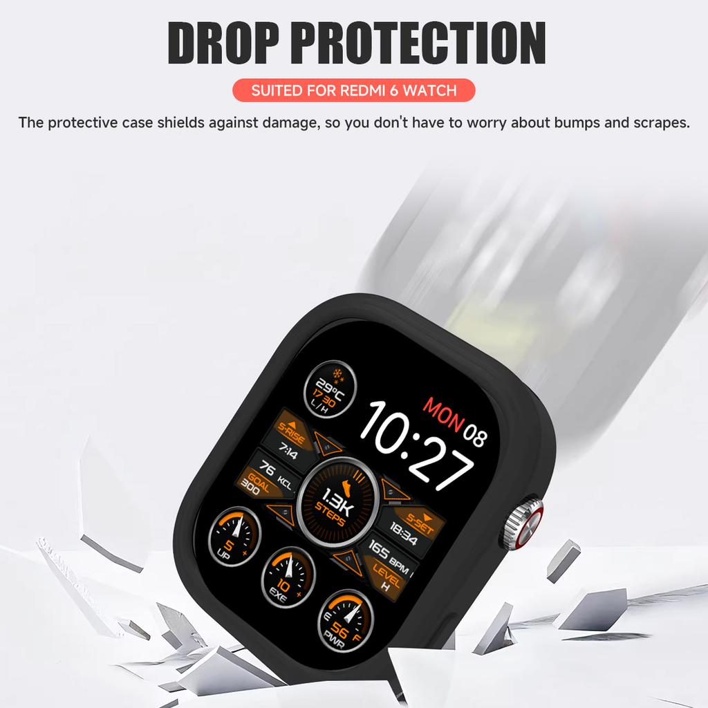 Cinturino in Silicone Per Redmi Watch 6 Decorazione Orologio Guscio Protettivo Bumper Anti Graffio Morbido di Alta Qualità