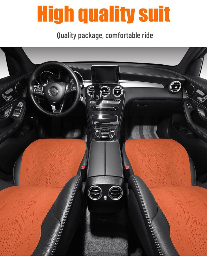 Universal Suede Car Seat Cushion for Four Seasons - Fit for Corolla, Bora, Lavida (Five-Seat, Half-Wrap Style)