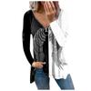 Pullover T Shirts Blouse Tops For Women Long Sleeve  Fall Clothes Casual Loose V Neck Tee Shirts